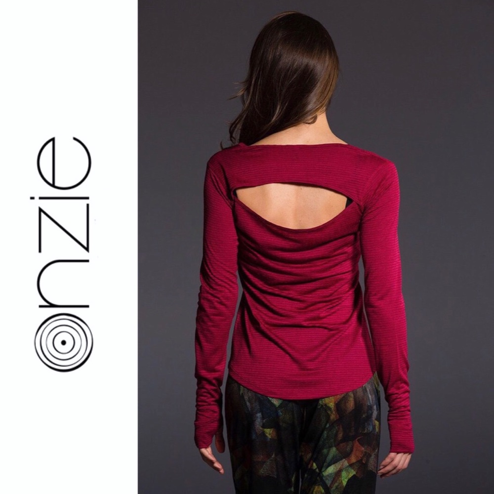 Onzie Hot Yoga Wave Striped Open Back Long Sleeve